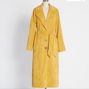 Mustard Corduroy Trench Coat
